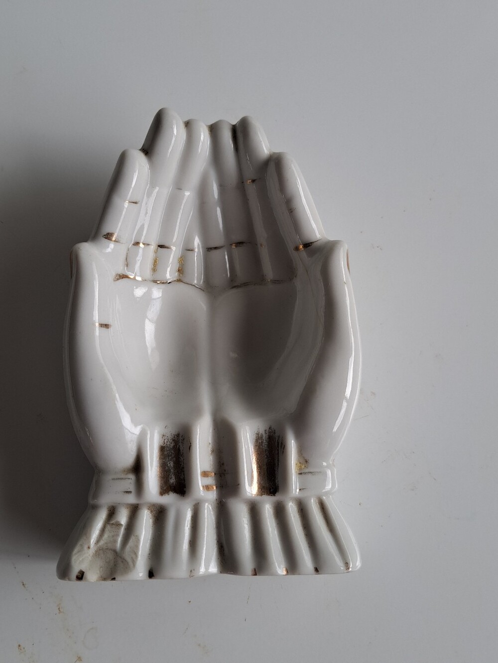 White Ceramic Decorative Hands Dish - Home Art Accent